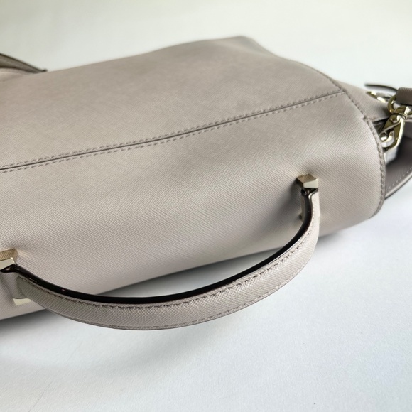 Kate Spade Grey Crossgrain Leather Handbag Shoulder Bag - Picture 11 of 15